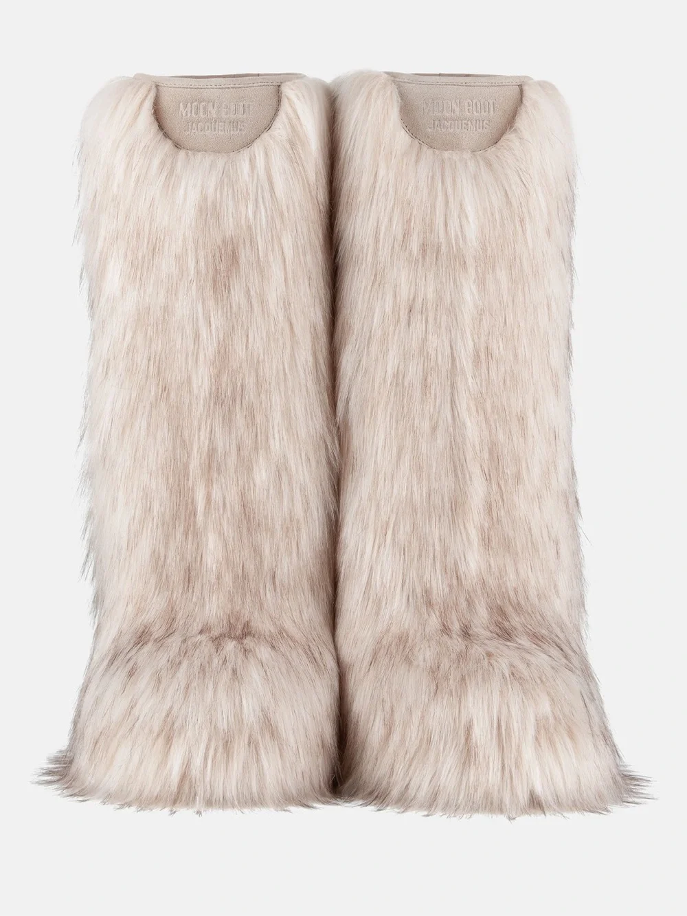Jacquemus Cream Faux-Fur Knee-High Boots